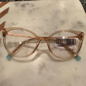 Clear blush pink Tiffany & Co. prescription eye glasses, NWT